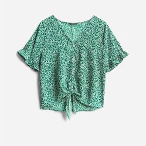 West Kei Collet Tie Front Blouse